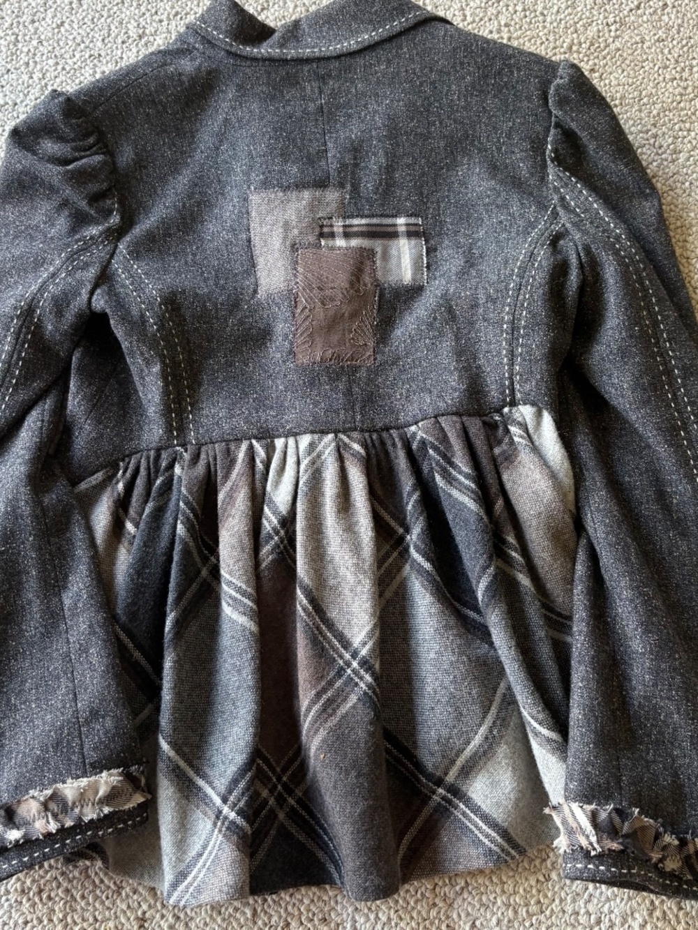 Shari B Green Upcycled Wool Blazer S Dark Academia Whimsigoth - Picture 4 of 6